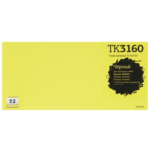 Купить Тонер-картридж лазерный T2 TC-K3160 черный  8190096. Характеристики, отзывы и цены в Донецке