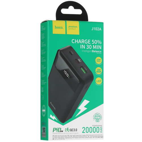 Купить Портативный аккумулятор Hoco J102A черный  5456257. Характеристики, отзывы и цены в Донецке