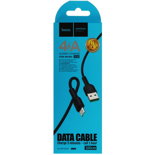 Купить Кабель круглый Hoco micro USB - USB 2.0 Type-A черный 1 м  5470823. Характеристики, отзывы и цены в Донецке