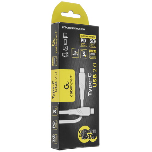 Купить Кабель круглый Cablexpert USB Type-C - USB Type-C белый 2 м  5452416. Характеристики, отзывы и цены в Донецке