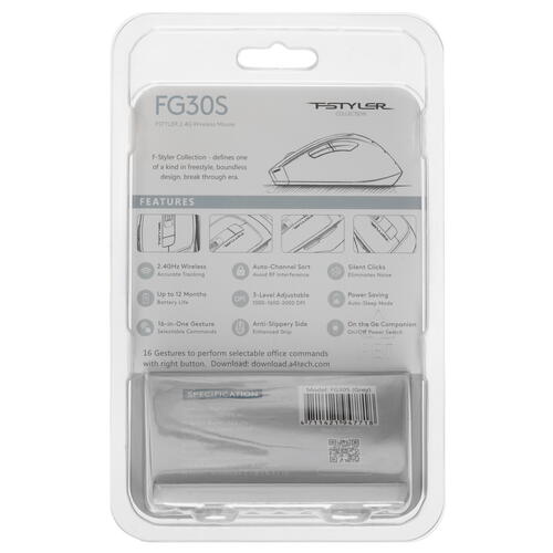 Купить Мышь беспроводная A4Tech Fstyler FG30S  серый  4824786. Характеристики, отзывы и цены в Донецке