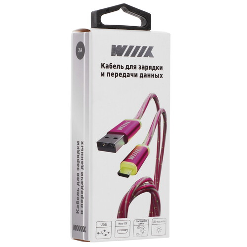 Купить Кабель круглый WIIIX micro USB - USB 2.0 Type-A розовый 1.2 м  5488300. Характеристики, отзывы и цены в Донецке