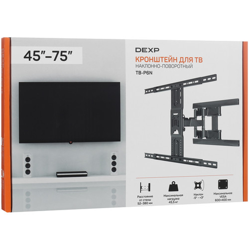 Купить Кронштейн для ТВ DEXP ТВ-P6N черный  9016458. Характеристики, отзывы и цены в Донецке