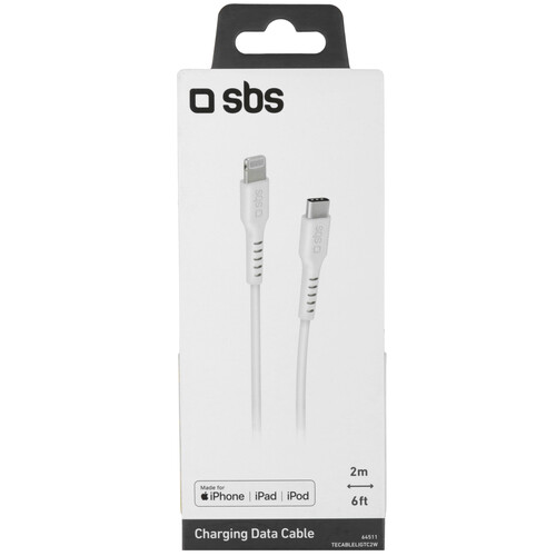 Купить Кабель круглый SBS Lightning 8-pin MFI - USB Type-C белый 2 м  5471841. Характеристики, отзывы и цены в Донецке