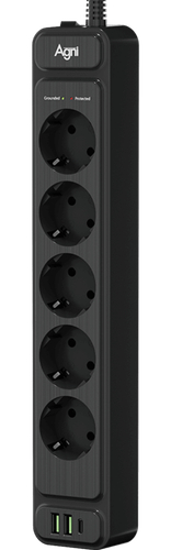 Купить Сетевой фильтр AGNI TP-FS3U5E-PD черный  9289370. Характеристики, отзывы и цены в Донецке