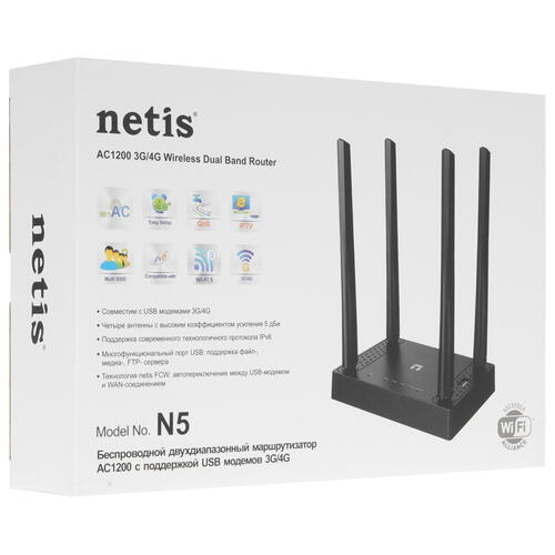 Купить Wi-Fi роутер NETIS N5  4759726. Характеристики, отзывы и цены в Донецке