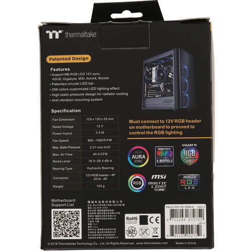 Купить Комплект вентиляторов Thermaltake Riing 12 LED RGB Radiator Fan Sync Edition  5454876. Характеристики, отзывы и цены в Донецке