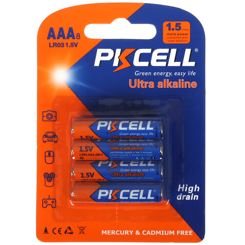 Купить Батарейка PKCELL LR03-8B AAA (LR03/FR03)  9196100. Характеристики, отзывы и цены в Донецке