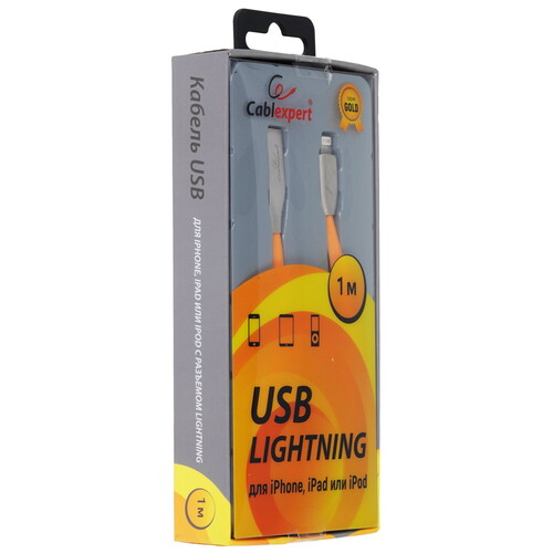 Купить Кабель круглый Cablexpert Lightning 8-pin - USB 2.0 Type-A оранжевый 1 м  5485450. Характеристики, отзывы и цены в Донецке