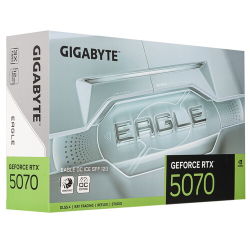 Купить Видеокарта GIGABYTE GeForce RTX 5070 EAGLE OC ICE SFF  5613397. Характеристики, отзывы и цены в Донецке