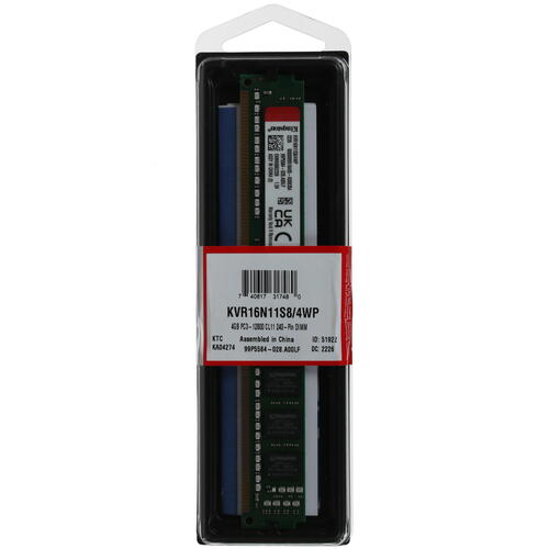 Купить Оперативная память Kingston ValueRAM [KVR16N11S8/4WP] 4 ГБ  5053521. Характеристики, отзывы и цены в Донецке