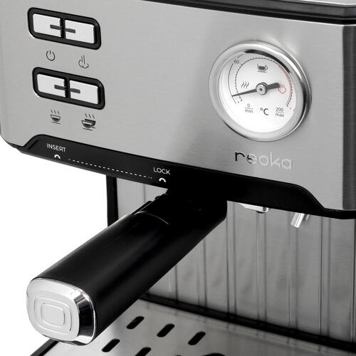 Купить Кофеварка рожковая Reoka RKЕМ-200 серебристый  5051565. Характеристики, отзывы и цены в Донецке