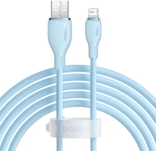 Купить Кабель круглый Baseus Lightning 8-pin - USB 2.0 Type-A голубой 2 м  9260743. Характеристики, отзывы и цены в Донецке