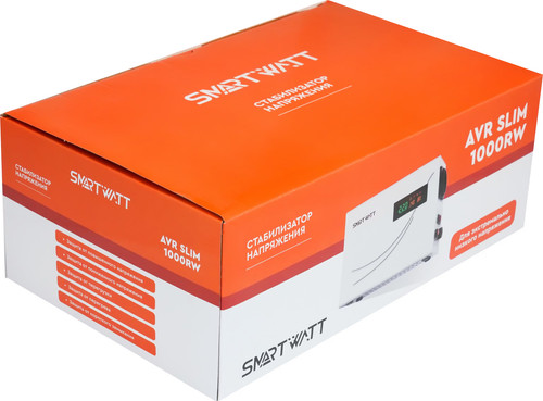 Купить Стабилизатор напряжения SMARTWATT AVR SLIM 1000RW  9098952. Характеристики, отзывы и цены в Донецке
