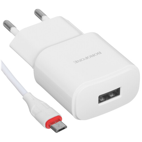 Купить Сетевое зарядное устройство Borofone BA48A белый  5474809. Характеристики, отзывы и цены в Донецке