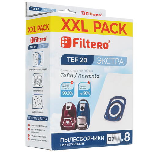 Купить Мешок-пылесборник Filtero TEF 20 XXL Pack ЭКСТРА белый  5419987. Характеристики, отзывы и цены в Донецке