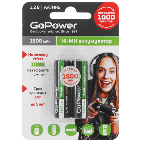Купить Аккумулятор GoPower 00-00015317 1800 мА*ч  9183117. Характеристики, отзывы и цены в Донецке