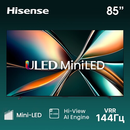 Купить 85" (214 см) Телевизор Hisense 85U7Q черный  5627287. Характеристики, отзывы и цены в Донецке
