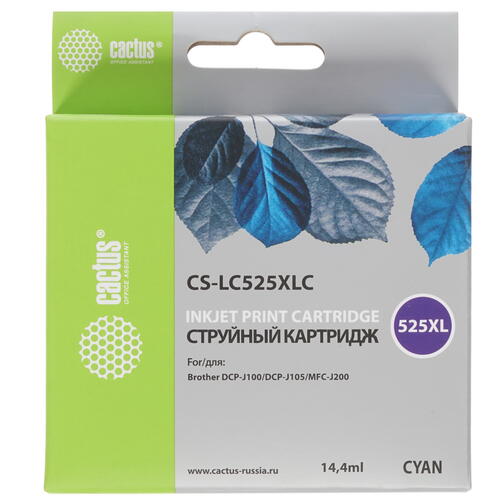 Купить Картридж Cactus CS-LC525XLC голубой  7974838. Характеристики, отзывы и цены в Донецке
