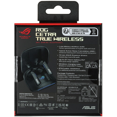 Купить Наушники TWS ASUS ROG Cetra True Wireless черный 2022  5443553. Характеристики, отзывы и цены в Донецке