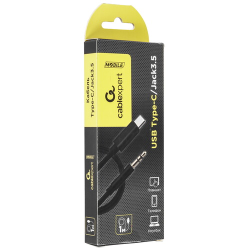 Купить Кабель   Cablexpert USB Type-C - jack 3.5 мм черный  9092877. Характеристики, отзывы и цены в Донецке
