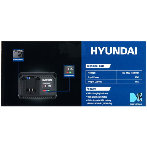 Купить Зарядное устройство Hyundai HD18-C4 18V One for All  5466857. Характеристики, отзывы и цены в Донецке