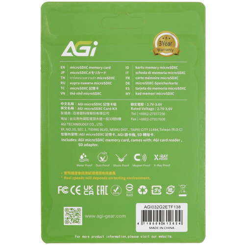 Купить Карта памяти AGI TF138 microSDHC 32 ГБ  5471004. Характеристики, отзывы и цены в Донецке