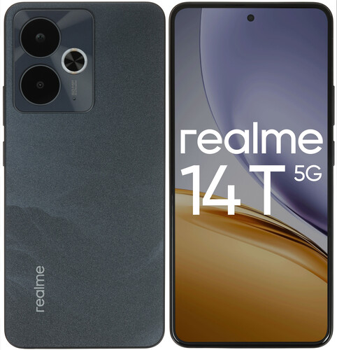 Купить 6.67" Смартфон realme 14T 256 ГБ черный  5621421. Характеристики, отзывы и цены в Донецке