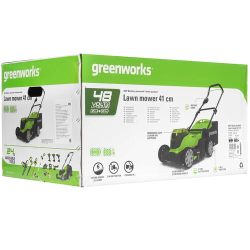 Купить Газонокосилка аккумуляторная GreenWorks G24X2LM41 24V  9969003. Характеристики, отзывы и цены в Донецке