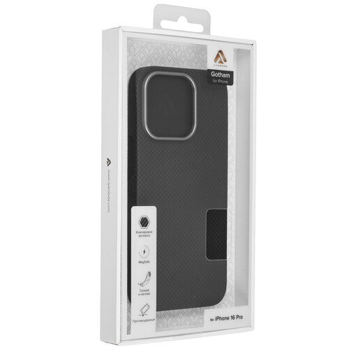 Купить Накладка  Lyambda Gotham для Apple iPhone 16 Pro черный  5618346. Характеристики, отзывы и цены в Донецке