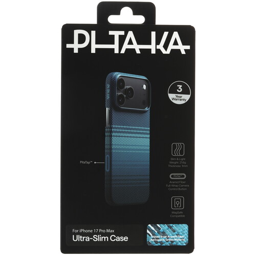 Купить Накладка  Pitaka Ultra-Slim Case для Apple iPhone 17 Pro Max синий/голубой  5641003. Характеристики, отзывы и цены в Донецке