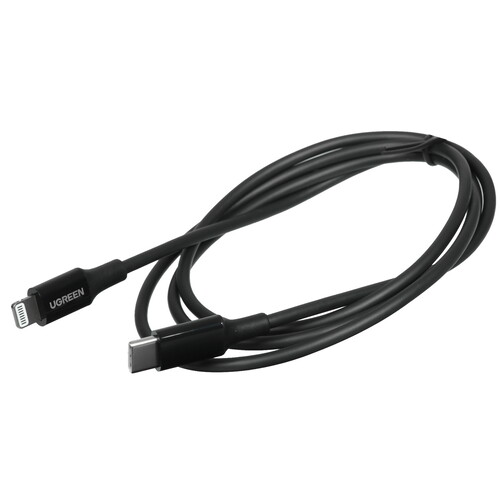 Купить Кабель круглый Ugreen Lightning 8-pin MFI - USB Type-C черный 1 м  9983438. Характеристики, отзывы и цены в Донецке