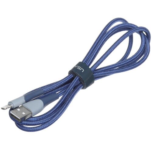 Купить Кабель круглый USAMS Lightning 8-pin - USB 2.0 Type-A синий 1.2 м  5480402. Характеристики, отзывы и цены в Донецке