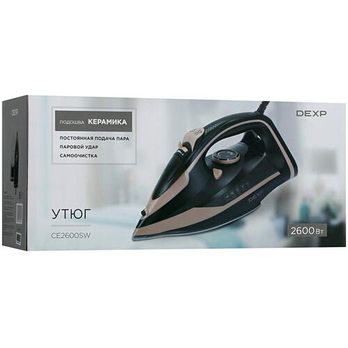 Купить Утюг DEXP CE2600SW черный  5400161. Характеристики, отзывы и цены в Донецке