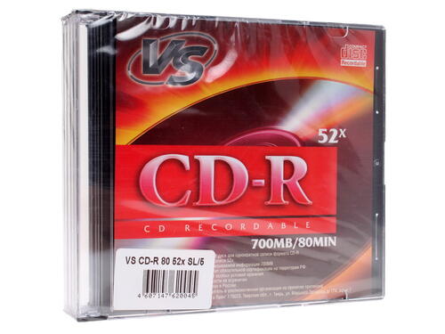 Купить CD-диск VS CD-R, 0.7 ГБ, Slim Case, 52x, 1 шт  0118236. Характеристики, отзывы и цены в Донецке