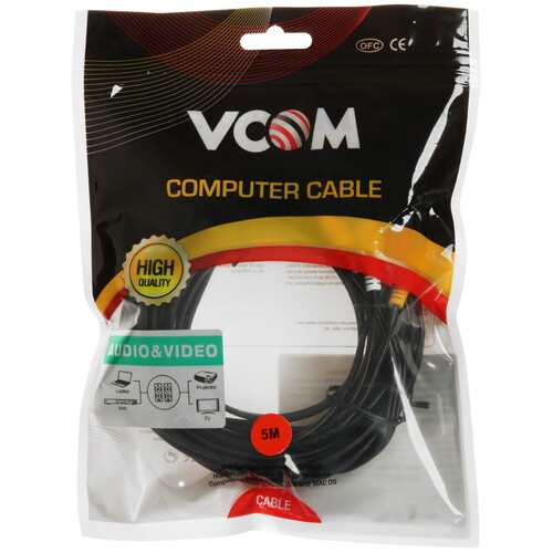 Купить Кабель   VCOM 3RCA - 3RCA черный  5602639. Характеристики, отзывы и цены в Донецке