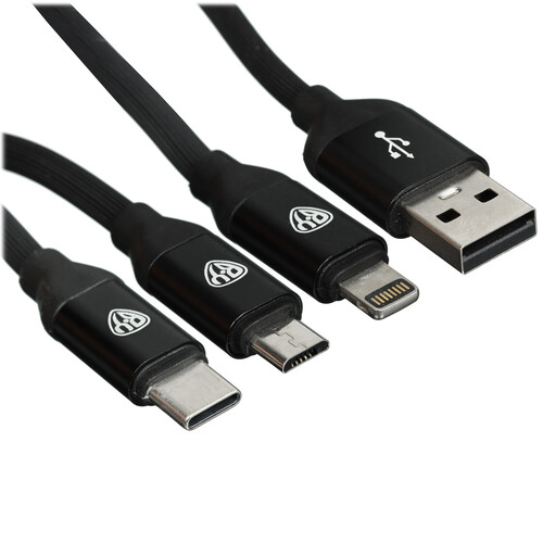Купить Кабель круглый BY Lightning 8-pin, micro USB, USB Type-C - USB 2.0 Type-A черный 1.5 м  5482068. Характеристики, отзывы и цены в Донецке