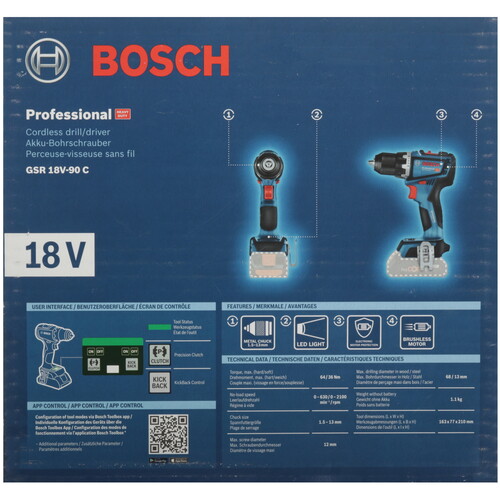Купить Дрель-шуруповерт Bosch GSR 18V-90 C без ЗУ, без АКБ  5642197. Характеристики, отзывы и цены в Донецке