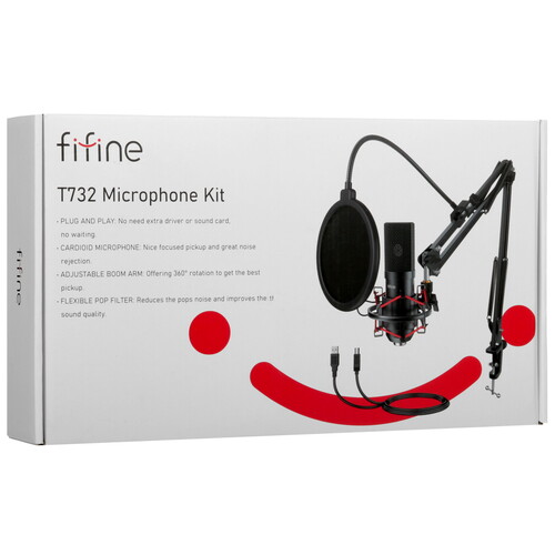 Купить Микрофонный комплект Fifine T732 черный  5365423. Характеристики, отзывы и цены в Донецке