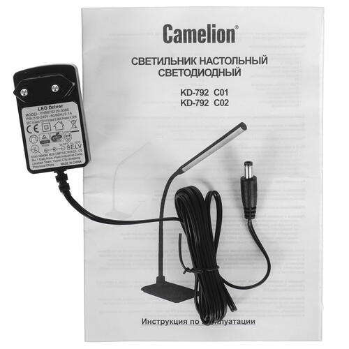Купить Настольный светильник Camelion KD-792 C02 черный  5059478. Характеристики, отзывы и цены в Донецке