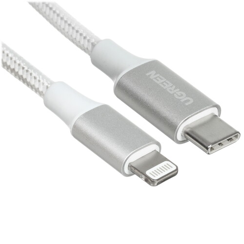 Купить Кабель круглый Ugreen Lightning 8-pin - USB Type-C серебристый 1 м  9983711. Характеристики, отзывы и цены в Донецке