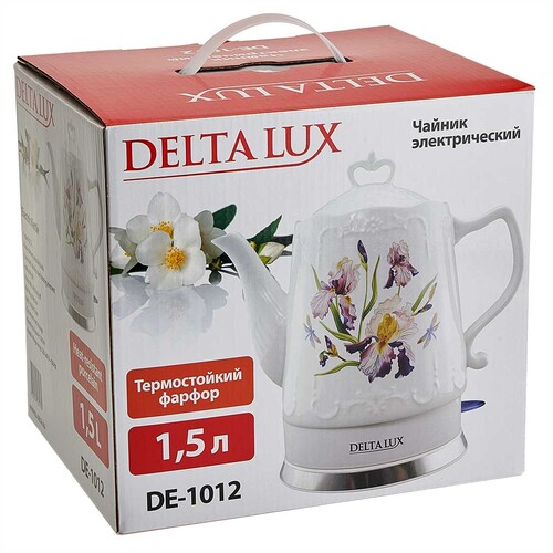 Купить Электрочайник DELTA LUX DE-1012 белый  9235542. Характеристики, отзывы и цены в Донецке