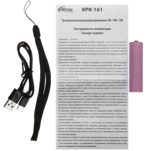 Купить Радиоприемник Ritmix RPR-161 черный  9201114. Характеристики, отзывы и цены в Донецке