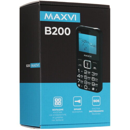 Купить Сотовый телефон Maxvi B200 черный  9945415. Характеристики, отзывы и цены в Донецке