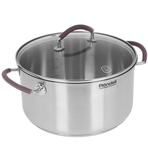 Купить Кастрюля Rondell Akzent RDS-1389 5.1 л 24 см серебристый  9309600. Характеристики, отзывы и цены в Донецке