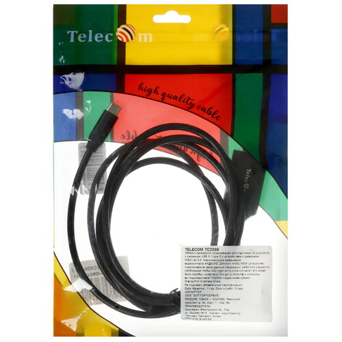 Купить Кабель однонаправленный Telecom USB Type-C - HDMI, 1.8 м  5602605. Характеристики, отзывы и цены в Донецке