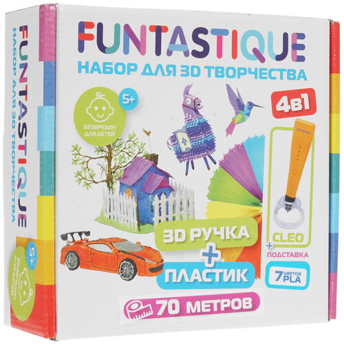 Купить 3D-ручка с пластиком Funtastique CLEO+PLA  черный  5339783. Характеристики, отзывы и цены в Донецке