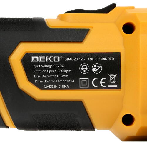 Купить Углошлифовальная машина (УШМ) DEKO DKAG20-125 MAX 20V  5059950. Характеристики, отзывы и цены в Донецке