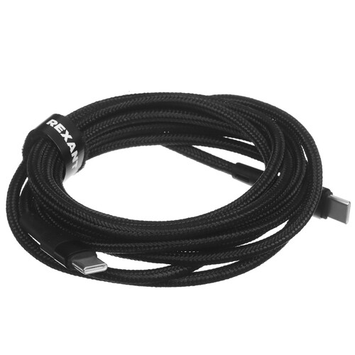 Купить Кабель круглый REXANT USB Type-C - USB Type-C черный 2 м  5454269. Характеристики, отзывы и цены в Донецке