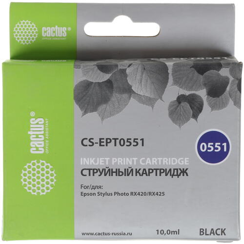 Купить Картридж Cactus CS-EPT0551 черный  7930558. Характеристики, отзывы и цены в Донецке